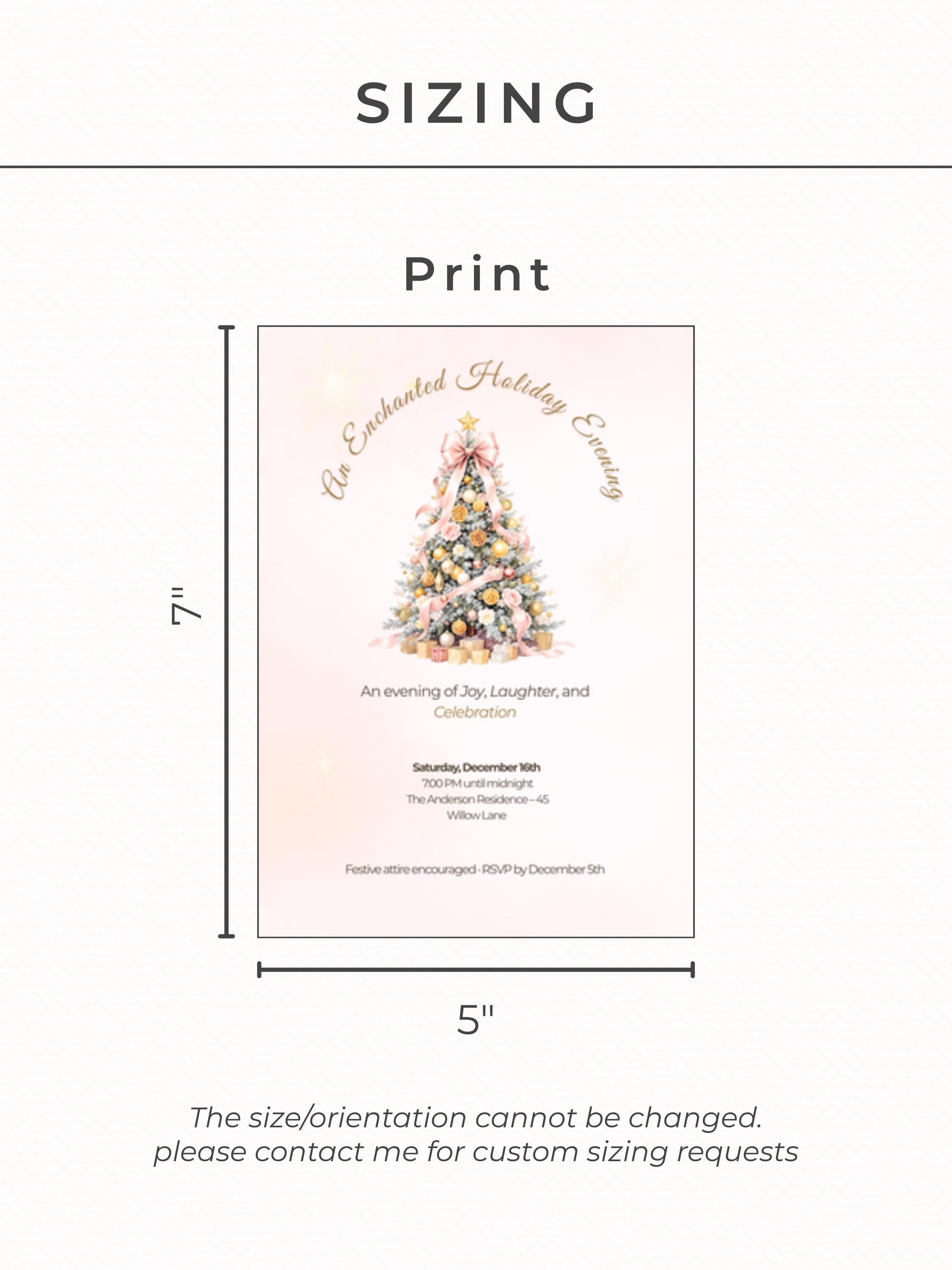 Holiday Party Invitation - Christmas Invite (Editable Canva Instant Download Template) - Printable or Digital Download