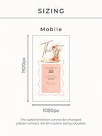30th Birthday Invitation Animated Digital Evite with Clinking Glass Animation and Envelope Reveal, Peach Pink Editable Canva Video Template