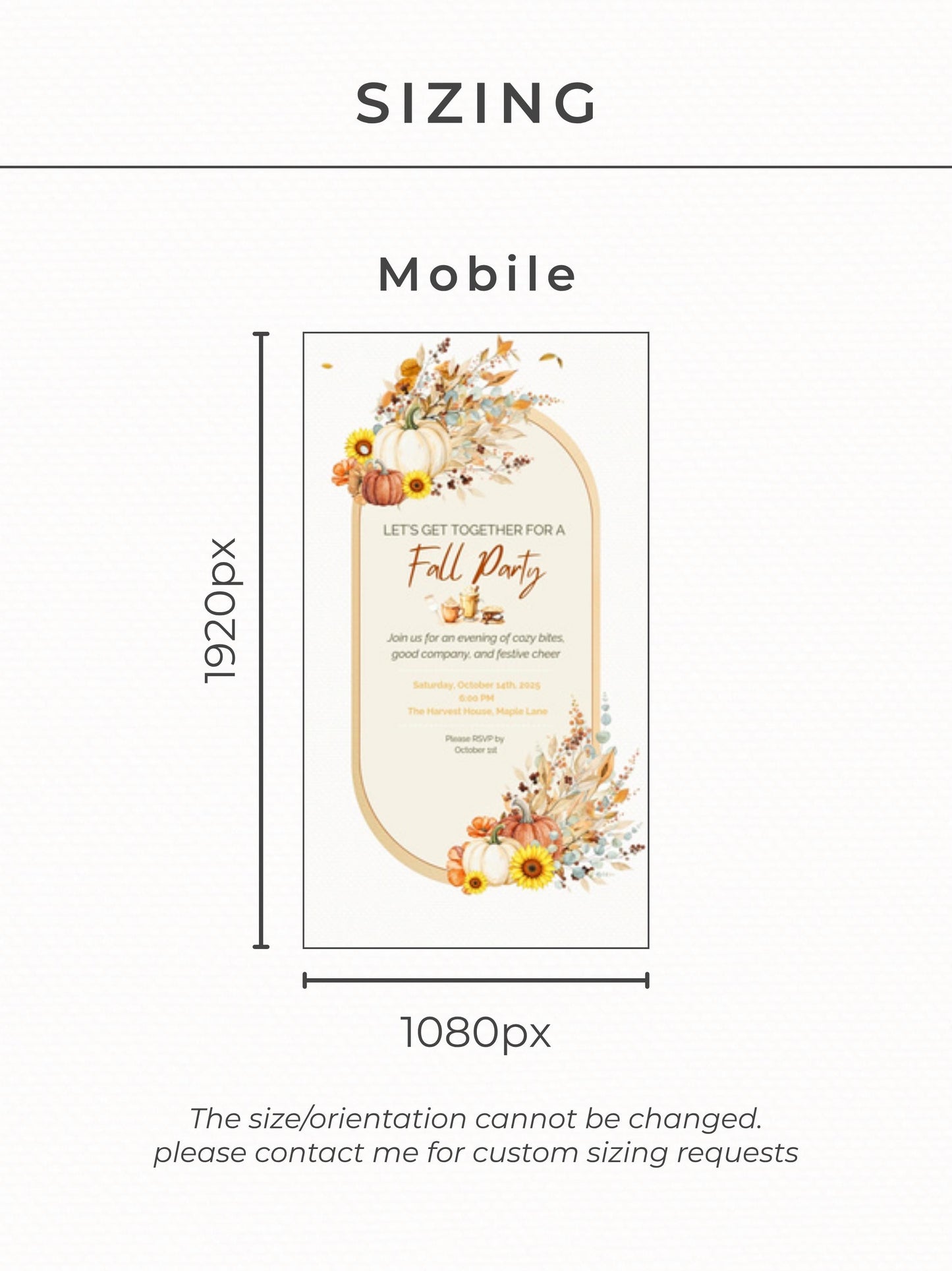 Animated Fall Party Invitation: Autumn Pumpkin Digital Evite, Harvest Party (Canva Template, Instant Download)