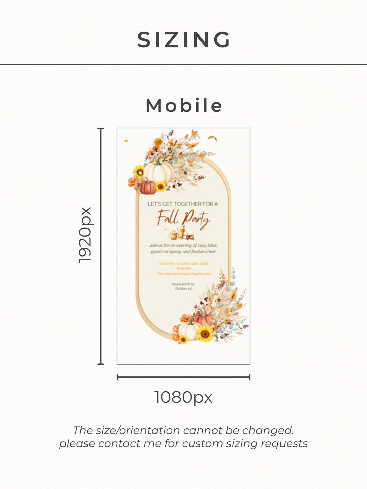 Animated Fall Party Invitation: Autumn Pumpkin Digital Evite, Harvest Party (Canva Template, Instant Download)