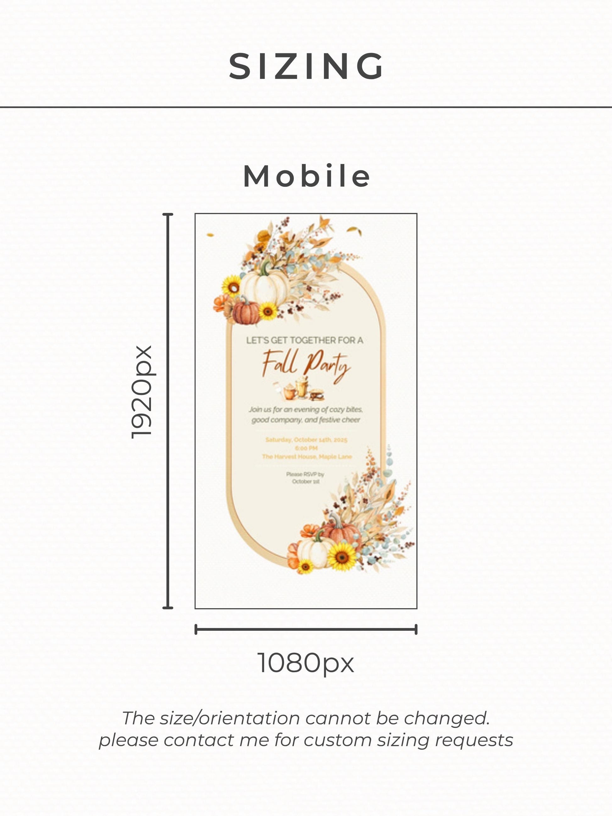 Animated Fall Party Invitation: Autumn Pumpkin Digital Evite, Harvest Party (Canva Template, Instant Download)