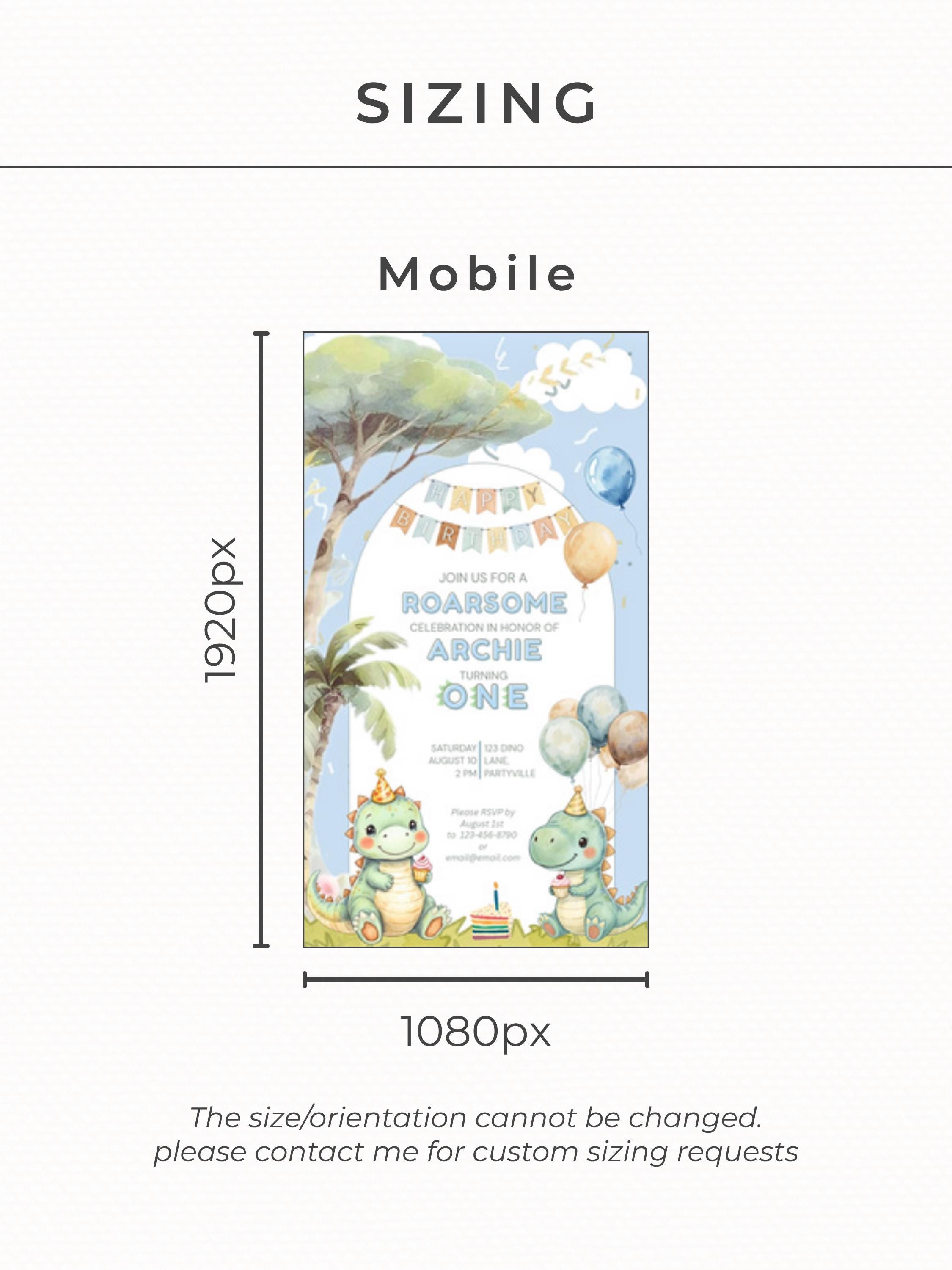 1st Dinosaur Birthday Evite – Dino Themed Animated Digital Invitation – Editable Canva Template – Kids Birthday Party Electronic Invite