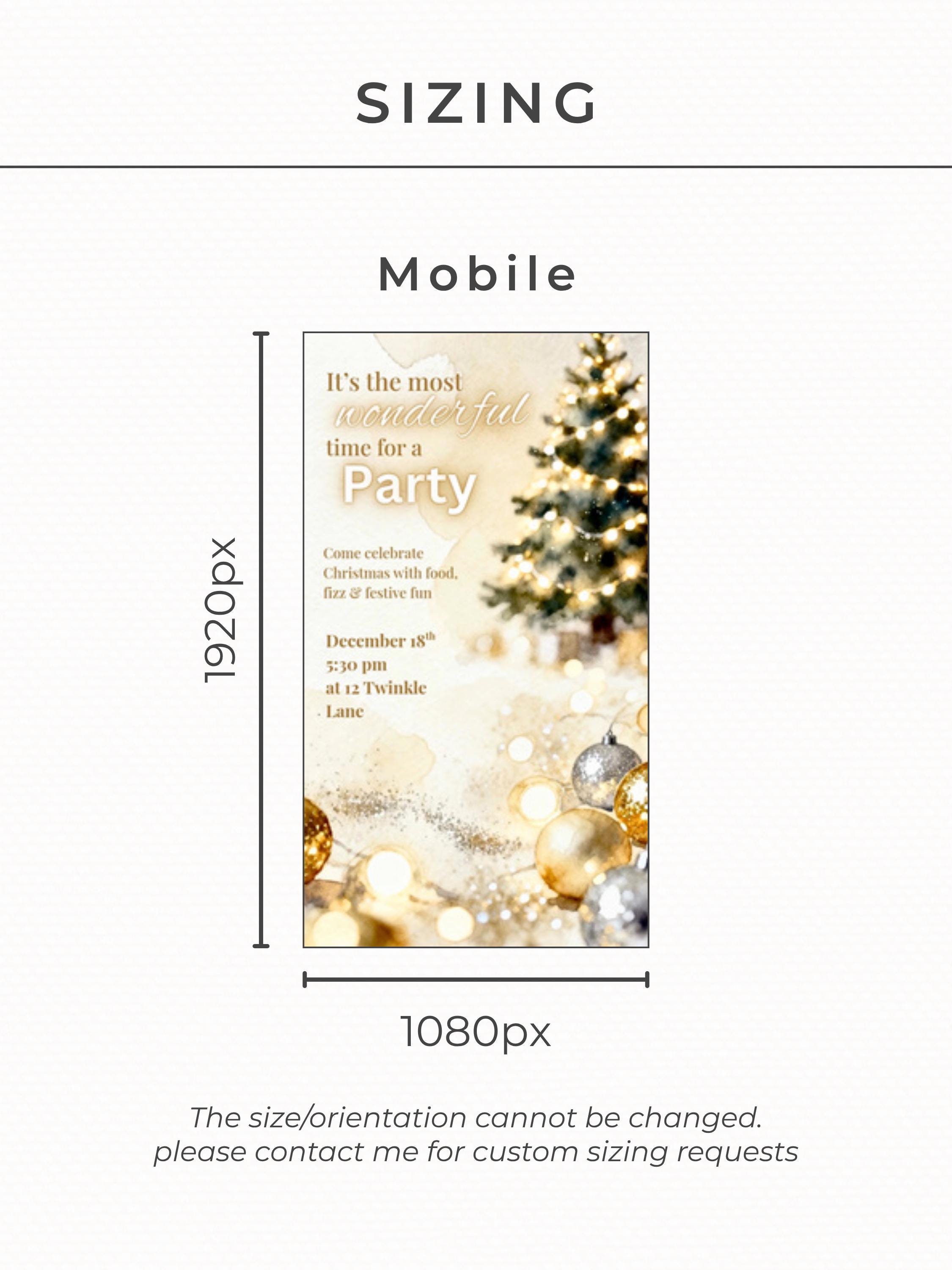 Animated Sparkle Christmas Party Invitation - Festive Holiday Video Invite (Editable Instant Download Digital Canva Template Evite)