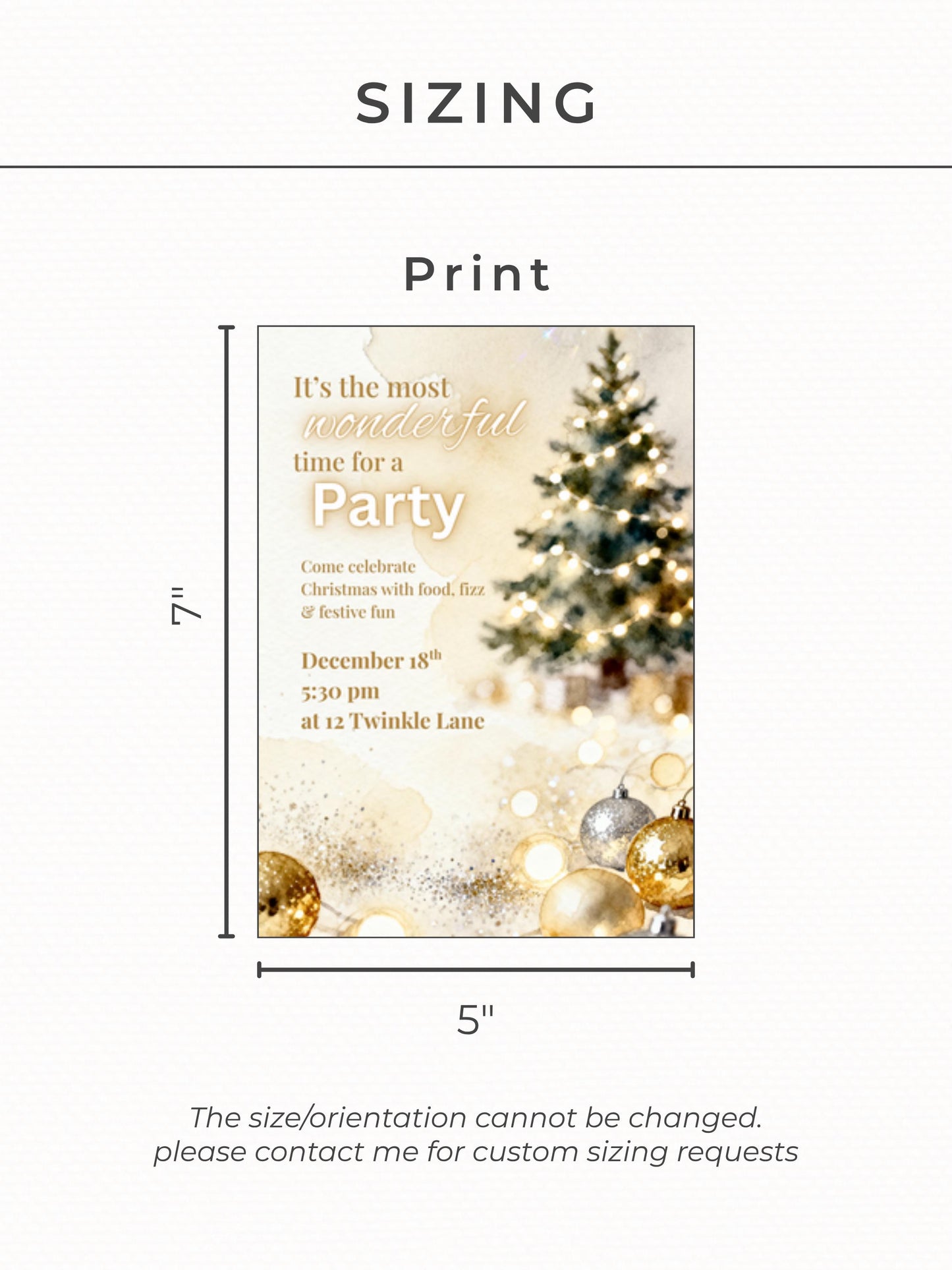 Sparkle Christmas Party Invitation - Printable Festive Watercolor Holiday Invite (Editable Instant Download Digital Canva Template Evite)