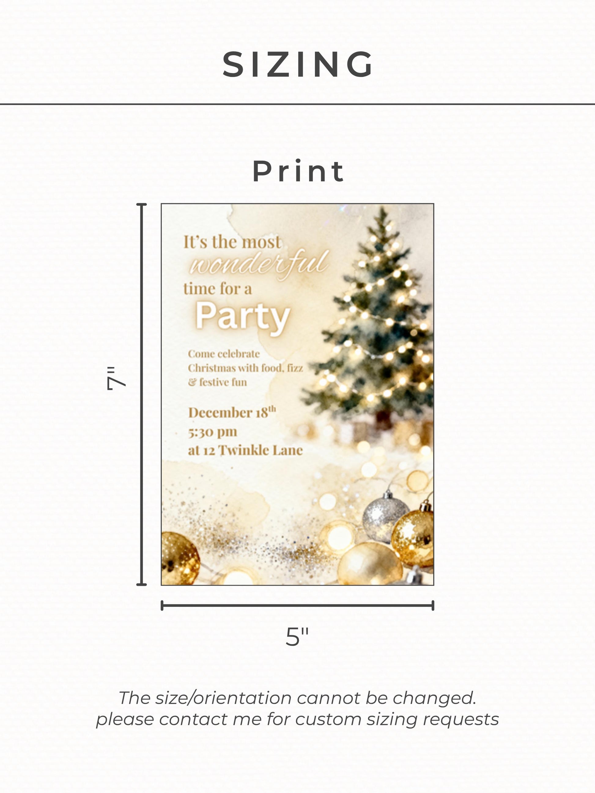 Sparkle Christmas Party Invitation - Printable Festive Watercolor Holiday Invite (Editable Instant Download Digital Canva Template Evite)