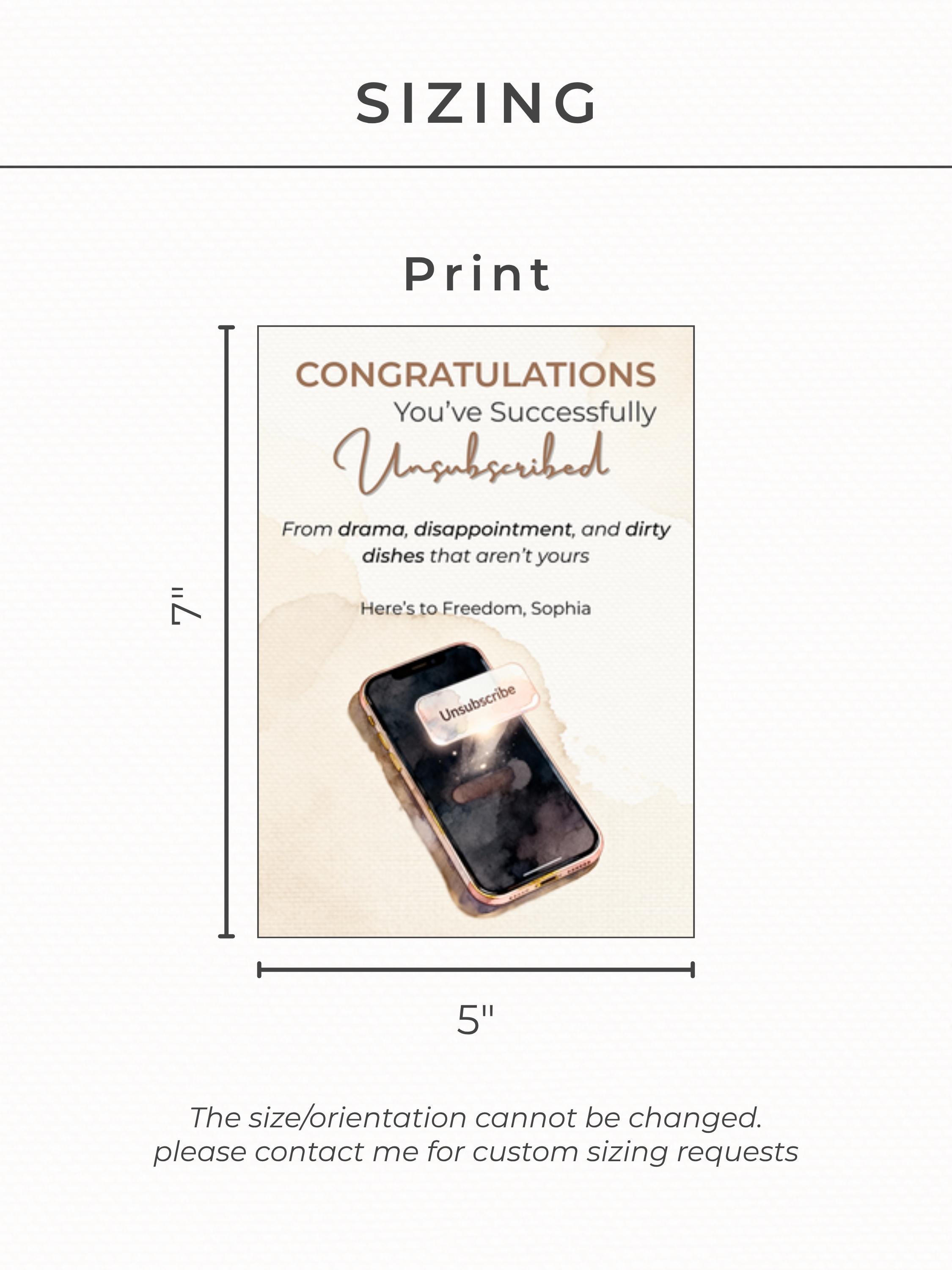 Printable Divorce, Separation, Breakup Card (Instant Digital Download Editable Canva Template) Friend Funny Well Wishes