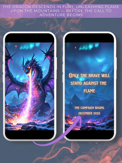 Animated Dragon D&D Campaign Invite-Fantasy Adventure Video Invitation (Instant Download Canva Template) Custom Role-playing Table Top Games
