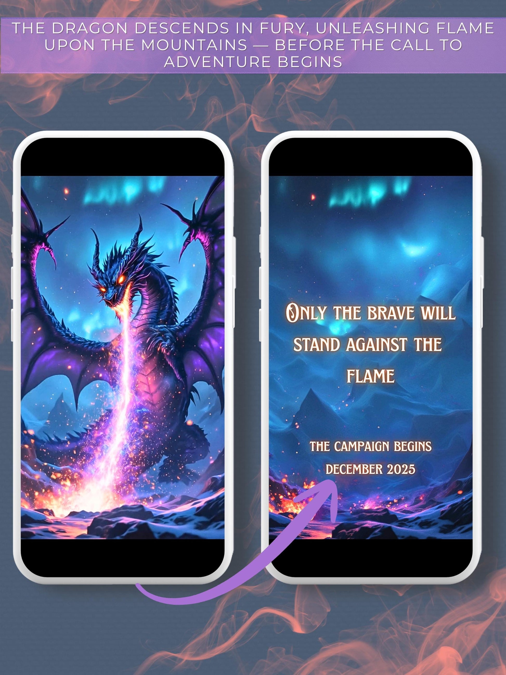 Animated Dragon D&D Campaign Invite-Fantasy Adventure Video Invitation (Instant Download Canva Template) Custom Role-playing Table Top Games