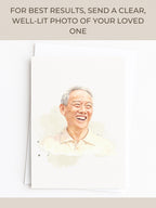 Custom Watercolor Memorial Invitation & Portrait - Editable Canva Celebration of Life Template - Personalized Funeral Keepsake