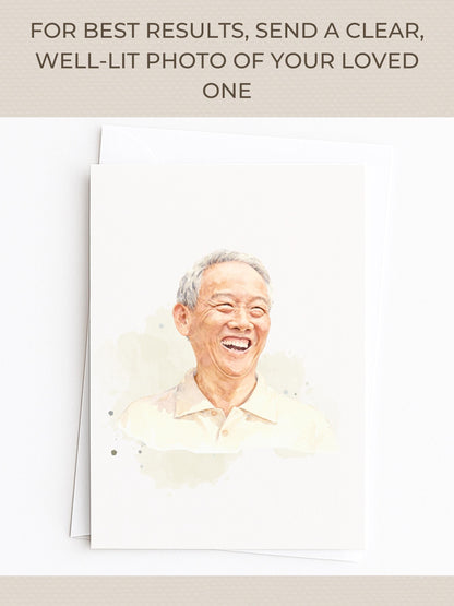 Custom Watercolor Memorial Invitation & Portrait - Editable Canva Celebration of Life Template - Personalized Funeral Keepsake