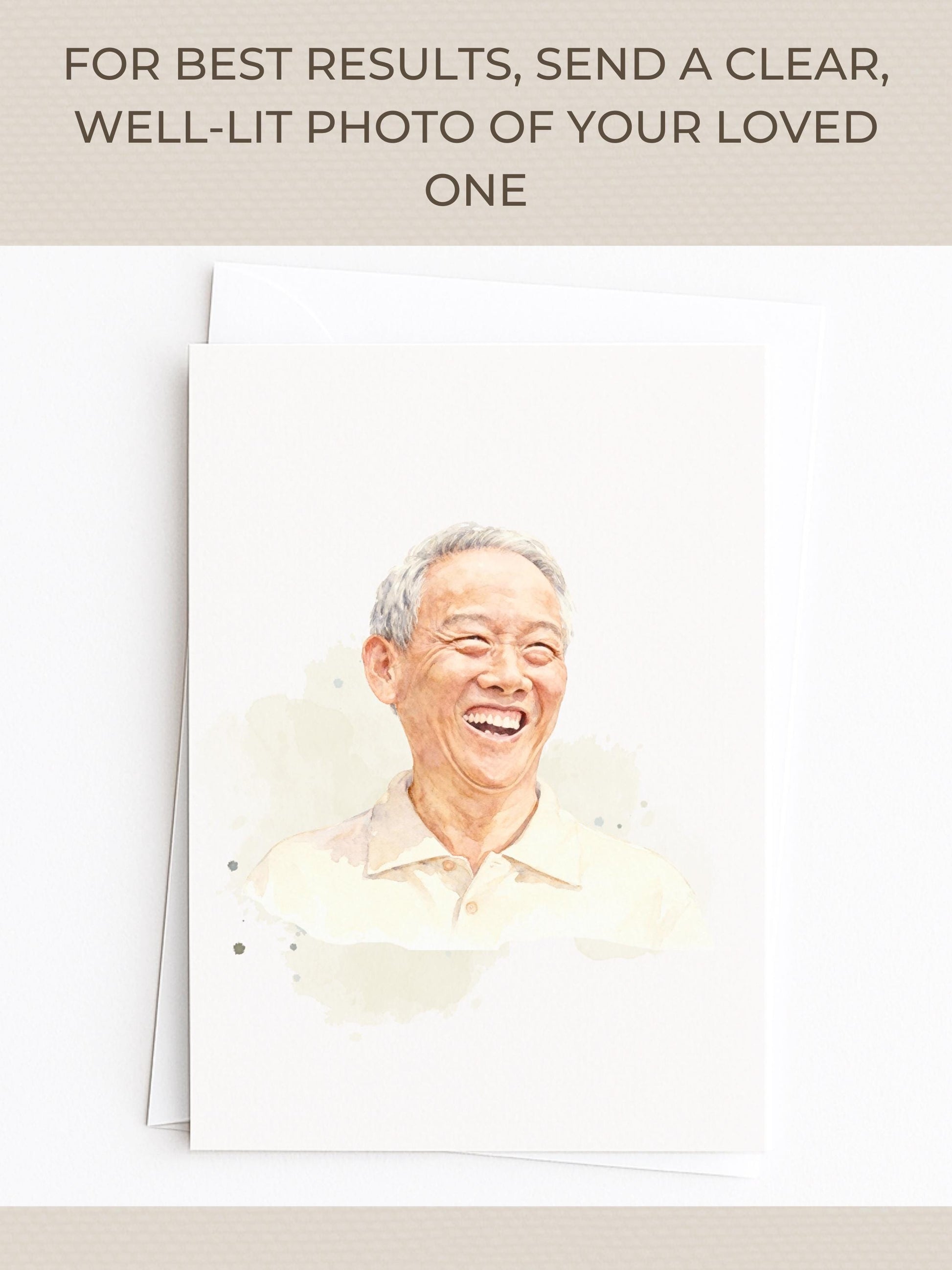 Custom Watercolor Memorial Invitation & Portrait - Editable Canva Celebration of Life Template - Personalized Funeral Keepsake