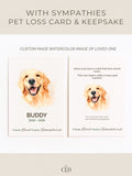 Custom Pet Sympathy Card & Watercolor Portrait Keepsake - Pet Loss Memorial Gift -Personalized Pet Bereavement Card-Editable Canva Template