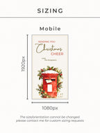 Animated Christmas Cheer Card - Editable Digital Holiday Greeting (Instant Download Canva Template Custom Video) - Vintage British Postbox