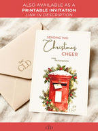 Animated Christmas Cheer Card - Editable Digital Holiday Greeting (Instant Download Canva Template Custom Video) - Vintage British Postbox