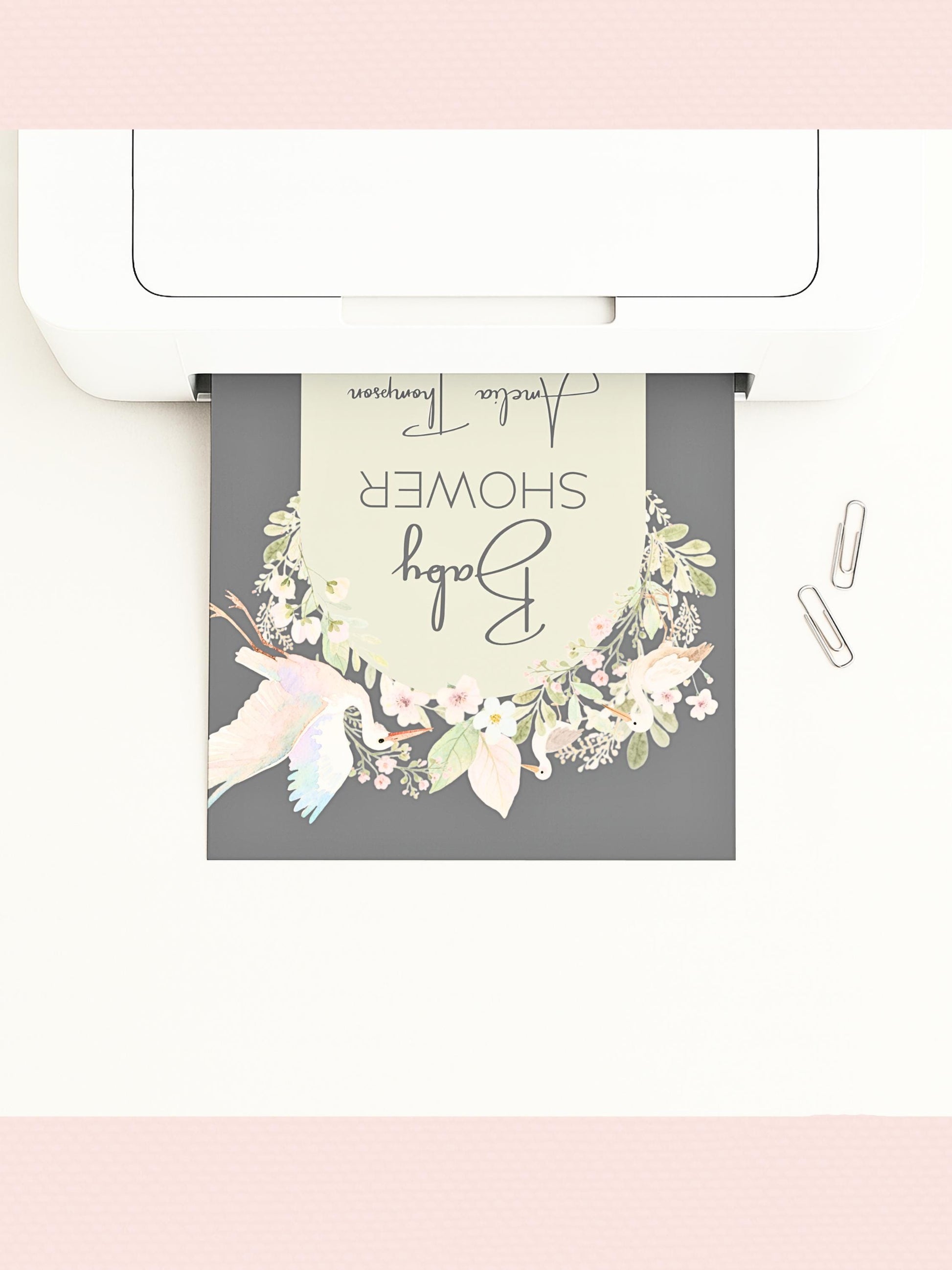 Baby Shower Invitation Gender Neutral Design Template Canva Editing Digital Download Birth Announcement Party Floral Watercolor Art