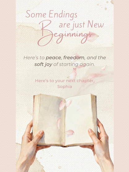 Animated Digital Card for Friend going through Divorce, Separation & New Beginnings (Digital Instant Download Editable Canva Template)