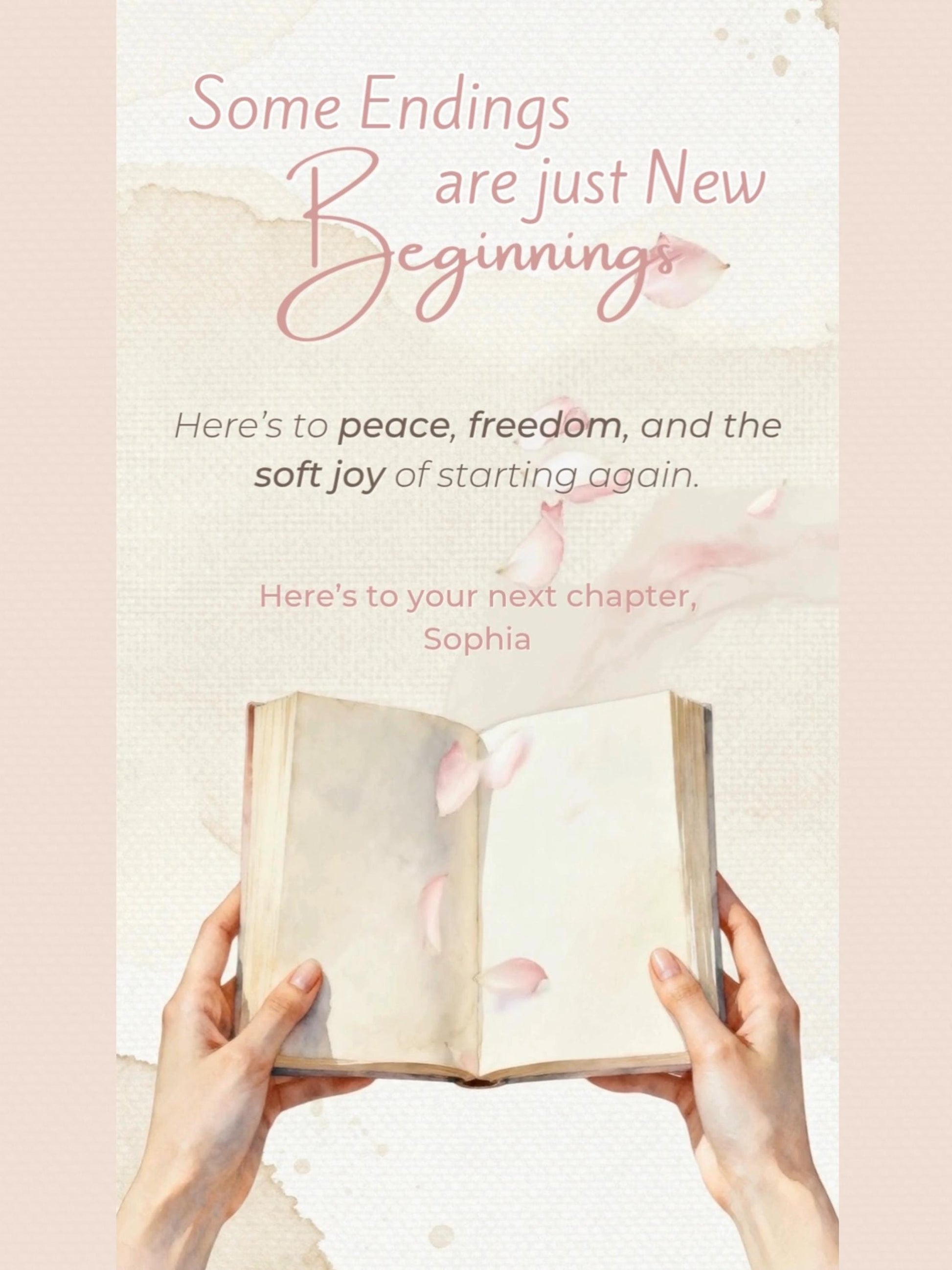 Animated Digital Card for Friend going through Divorce, Separation & New Beginnings (Digital Instant Download Editable Canva Template)
