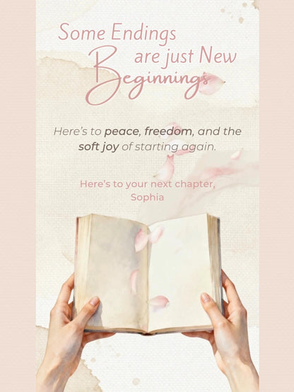 Animated Digital Card for Friend going through Divorce, Separation & New Beginnings (Digital Instant Download Editable Canva Template)