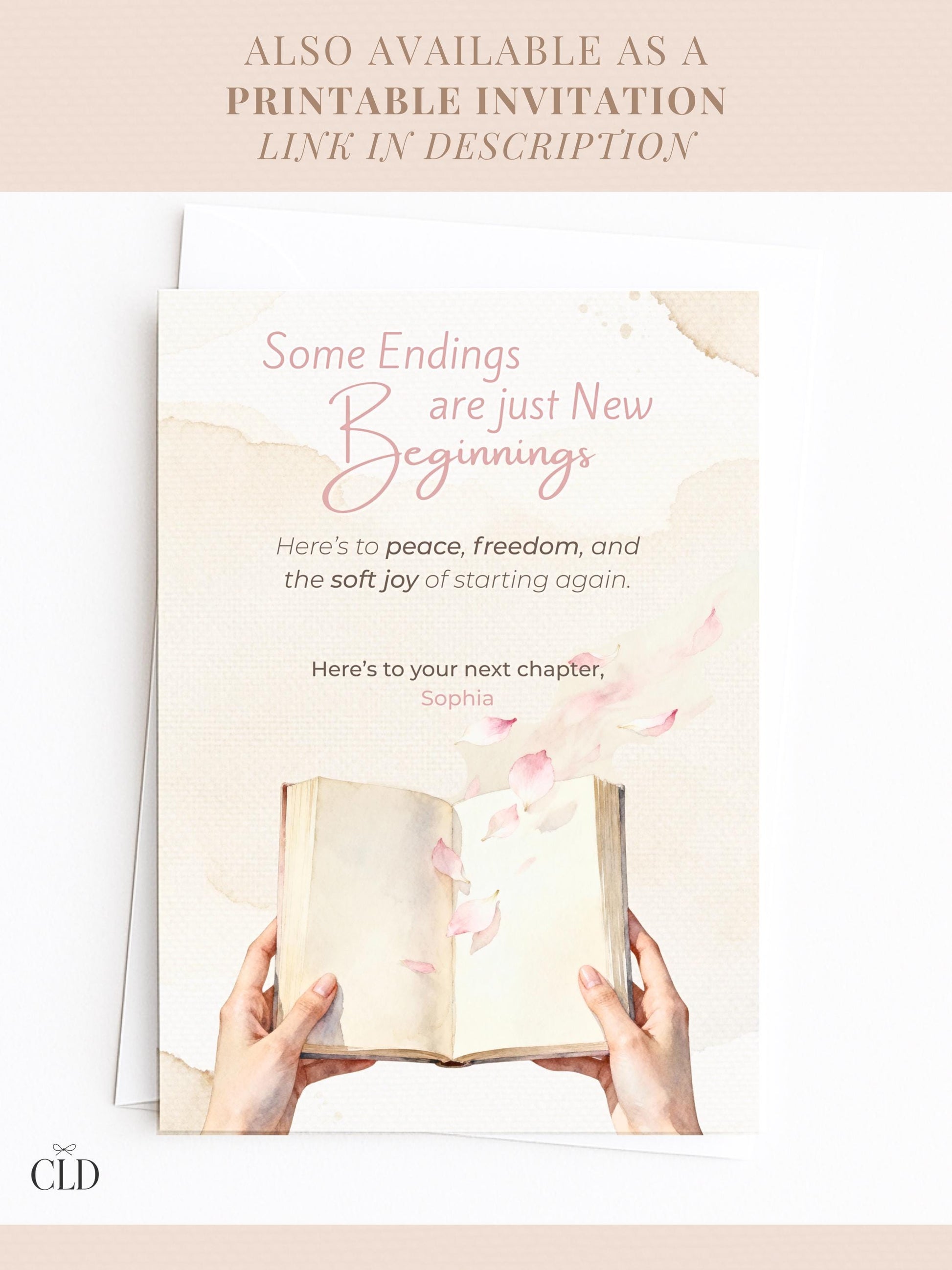 Animated Digital Card for Friend going through Divorce, Separation & New Beginnings (Digital Instant Download Editable Canva Template)