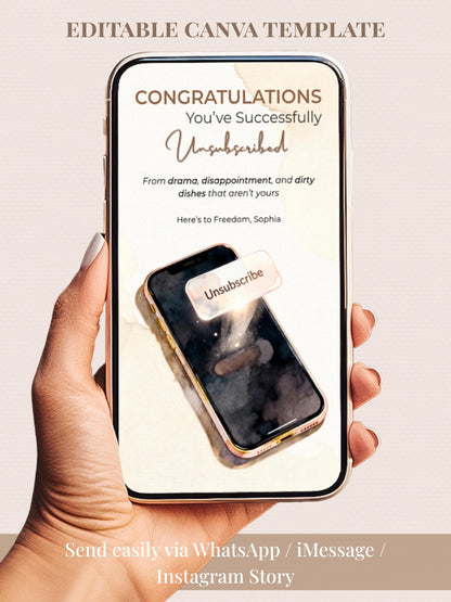 Animated Digital Card for Friend going through Divorce, Separation & Breakup (Digital Instant Download Editable Canva Template) Funny