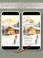 Animated Ski Trip Invitation - Winter Cabin Evite - Digital Snowy Getaway Weekend Party Invite (Instant Download Editable Canva Template)