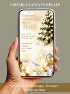 Animated Sparkle Christmas Party Invitation - Festive Holiday Video Invite (Editable Instant Download Digital Canva Template Evite)