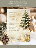 Animated Sparkle Christmas Party Invitation - Festive Holiday Video Invite (Editable Instant Download Digital Canva Template Evite)