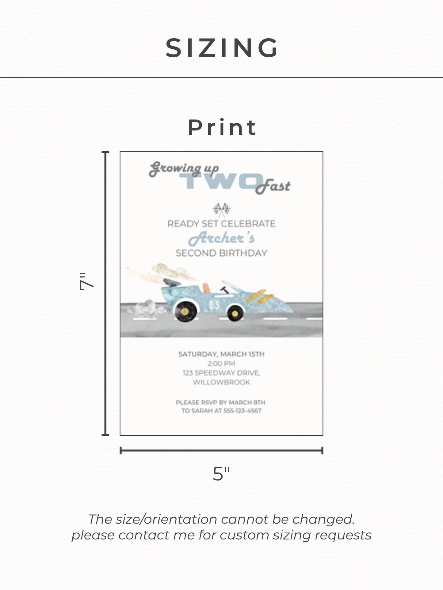 Racing Car 2nd Birthday Invite Printable (Instant Download Editable Canva Template) Custom Digital Video Invitation for Boy’s Party
