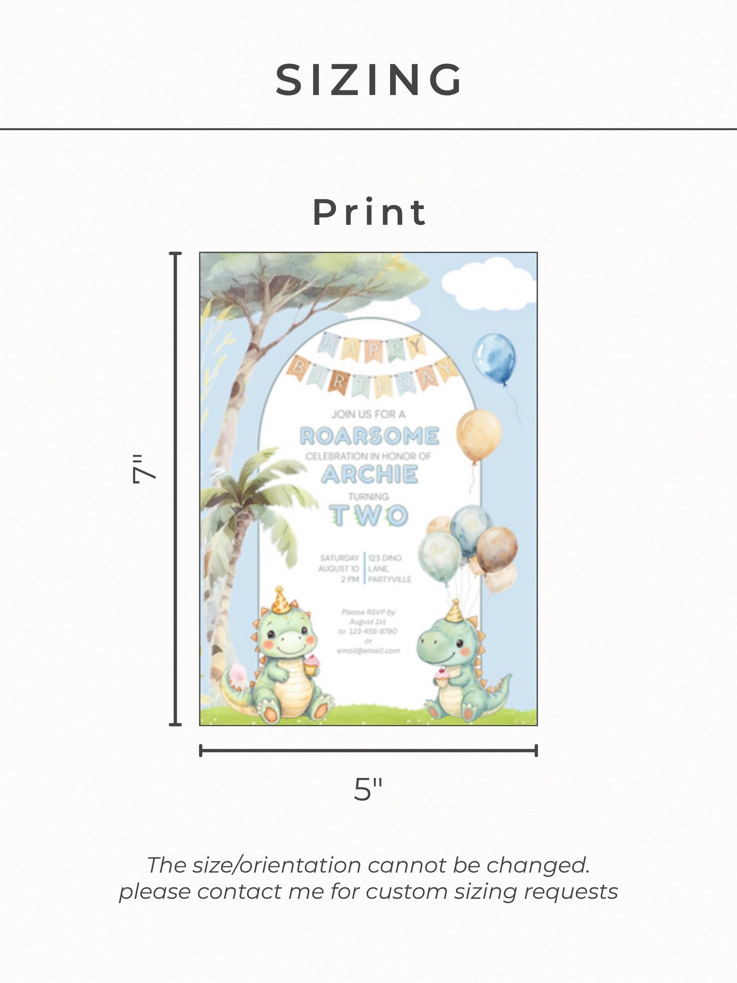 2nd Birthday Dinosaur Invitation- Dino Themed (Editable Canva Template Instant Download) -Kids Birthday Party