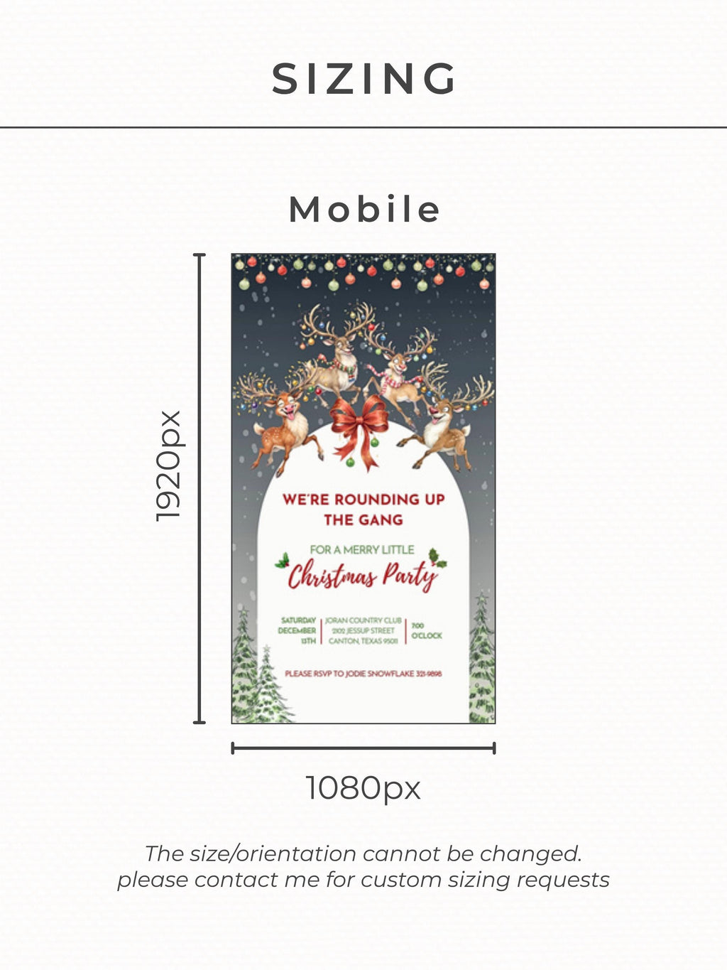 Animated Christmas Evite - Fun Reindeer Holiday Party Digital Invitation with Envelope Opening Festive Music Instant Download Canva Template