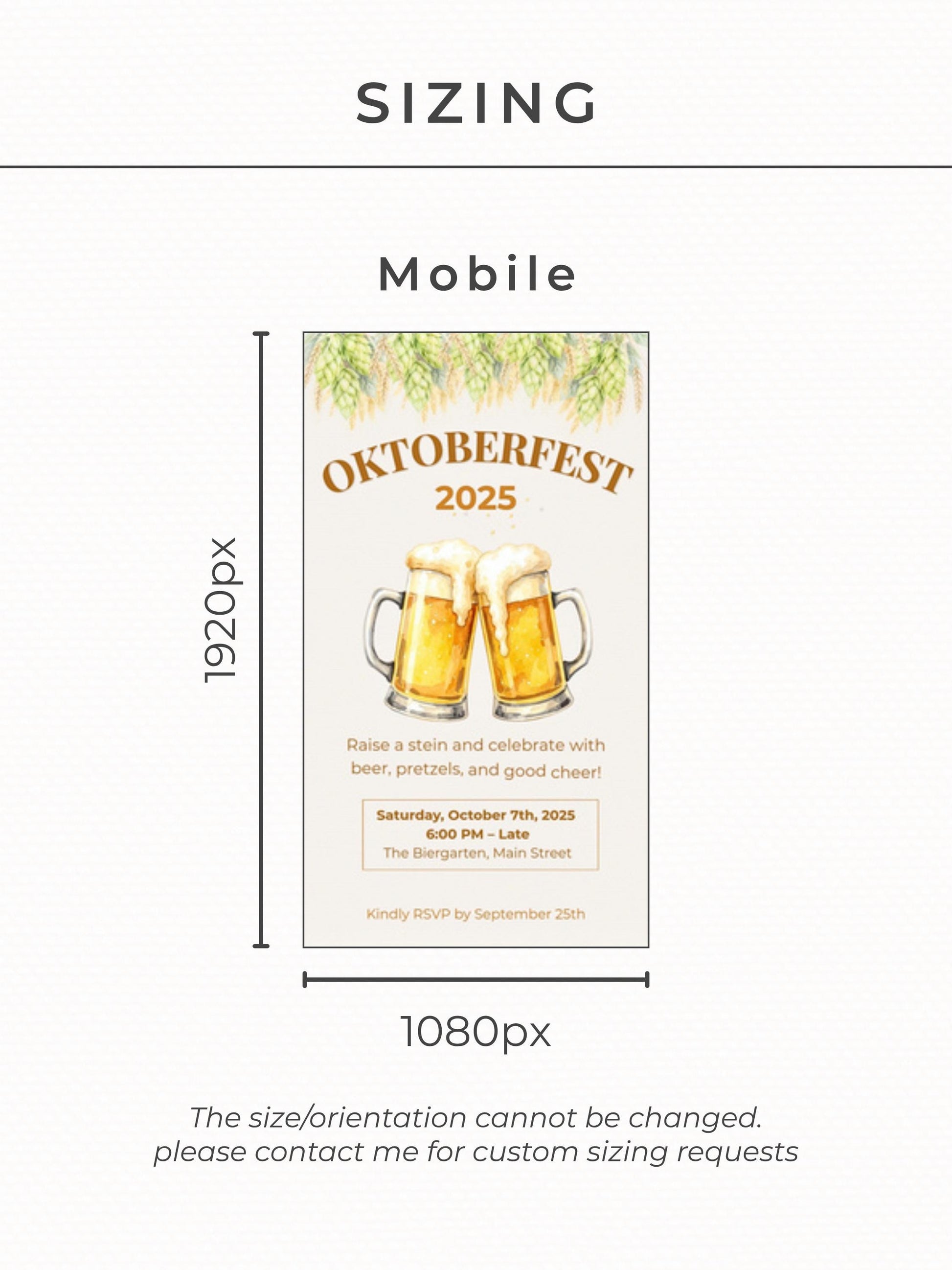 Animated Oktoberfest Party Invitation Template, Beer Steins Digital Evite (Canva Template, Instant Download)