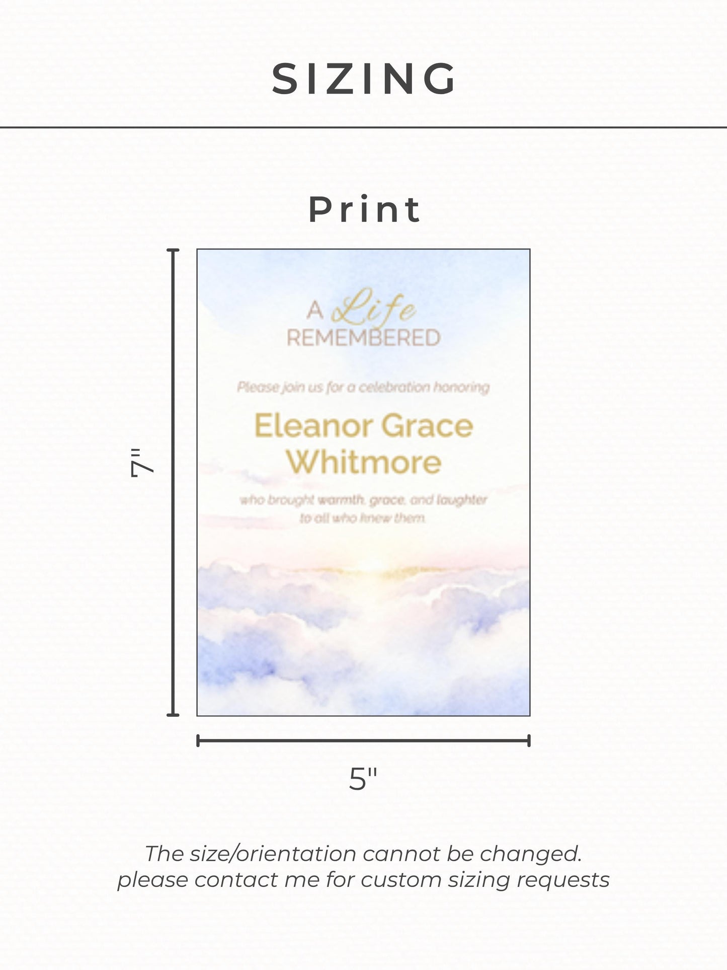 Custom Watercolor Memorial Template-Editable Canva Funeral Invitation-Celebration of Life Program (Personalized Portrait Keepsake)