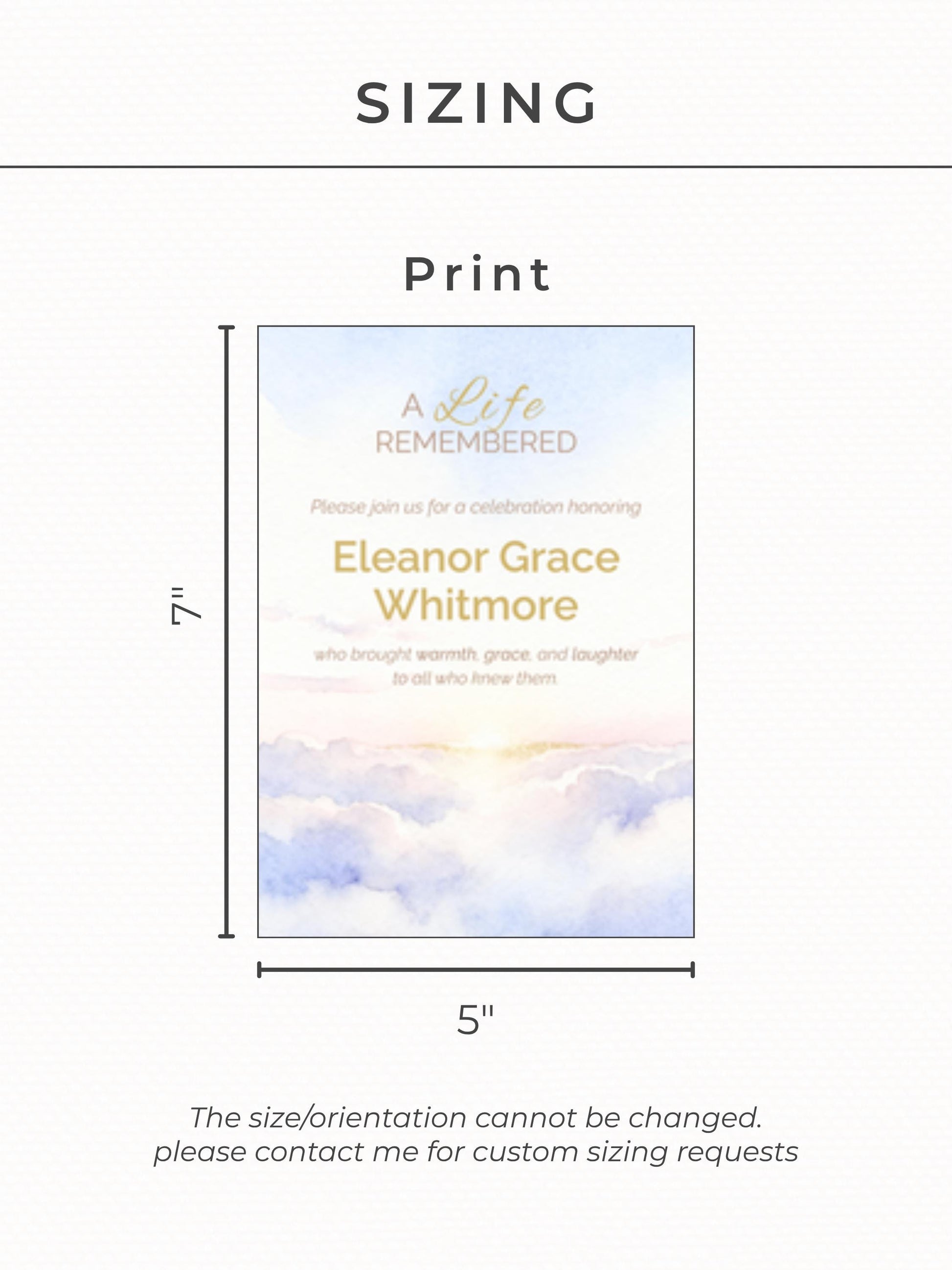 Custom Watercolor Memorial Template-Editable Canva Funeral Invitation-Celebration of Life Program (Personalized Portrait Keepsake)
