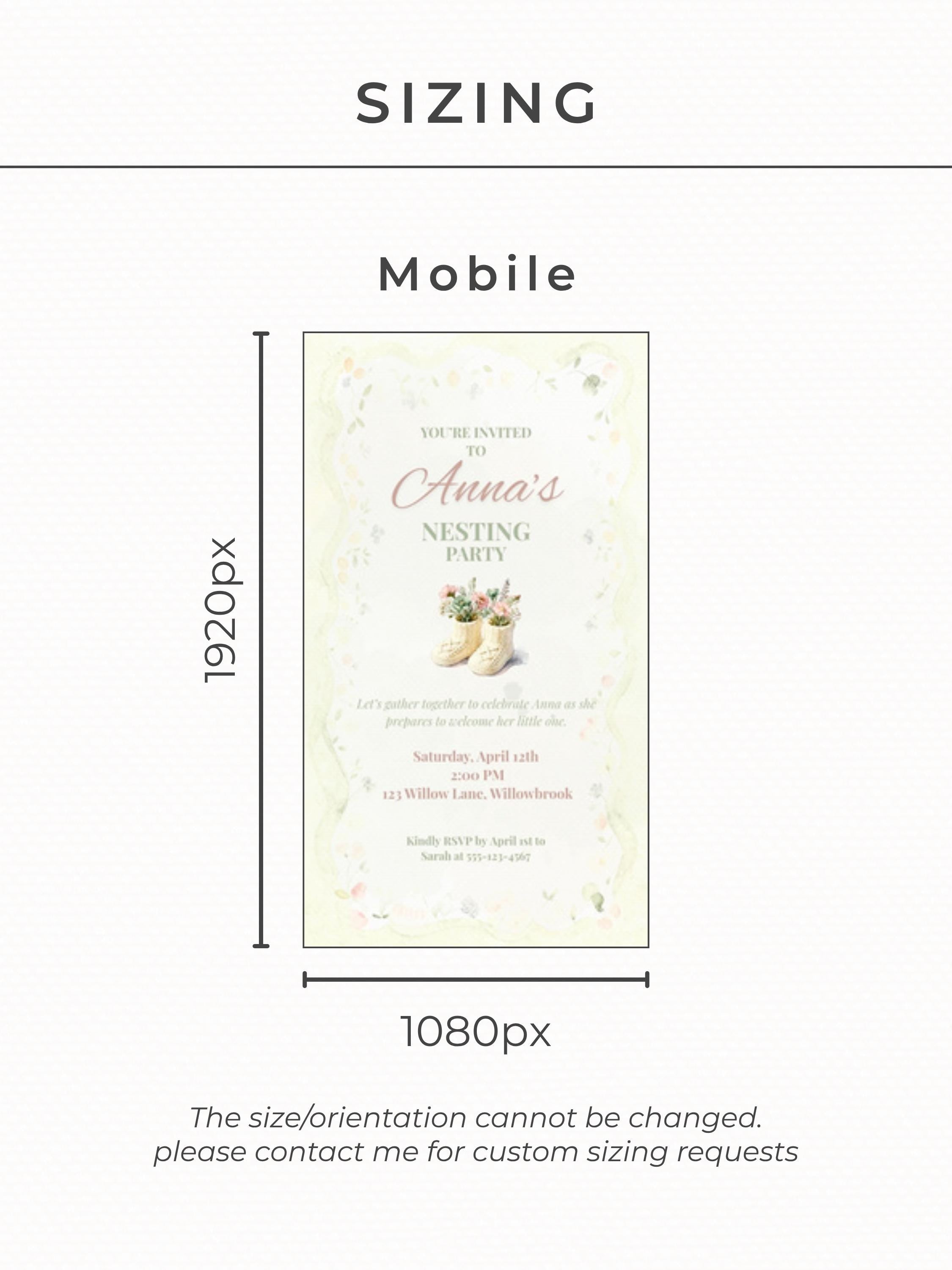 Animated Nesting Party Invitation-Digital Baby Shower Evite (Instant Download Editable Canva Template) Custom Newborn Arrival Invite