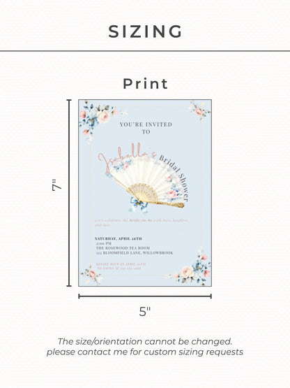 Rococo Bridal Shower Invitation-Wedding Luncheon, Bachelorette Hen Party Evite (Instant Download Editable Canva Template) Floral Invite