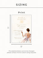 21st Birthday Invitation (Editable Instant Download Canva Template) - Raise a Glass Champagne Printable - Digital Invite Customizable Evite