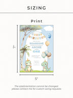 1st Birthday Dinosaur Invitation- Dino Themed (Editable Canva Template Instant Download) -Kids Birthday Party