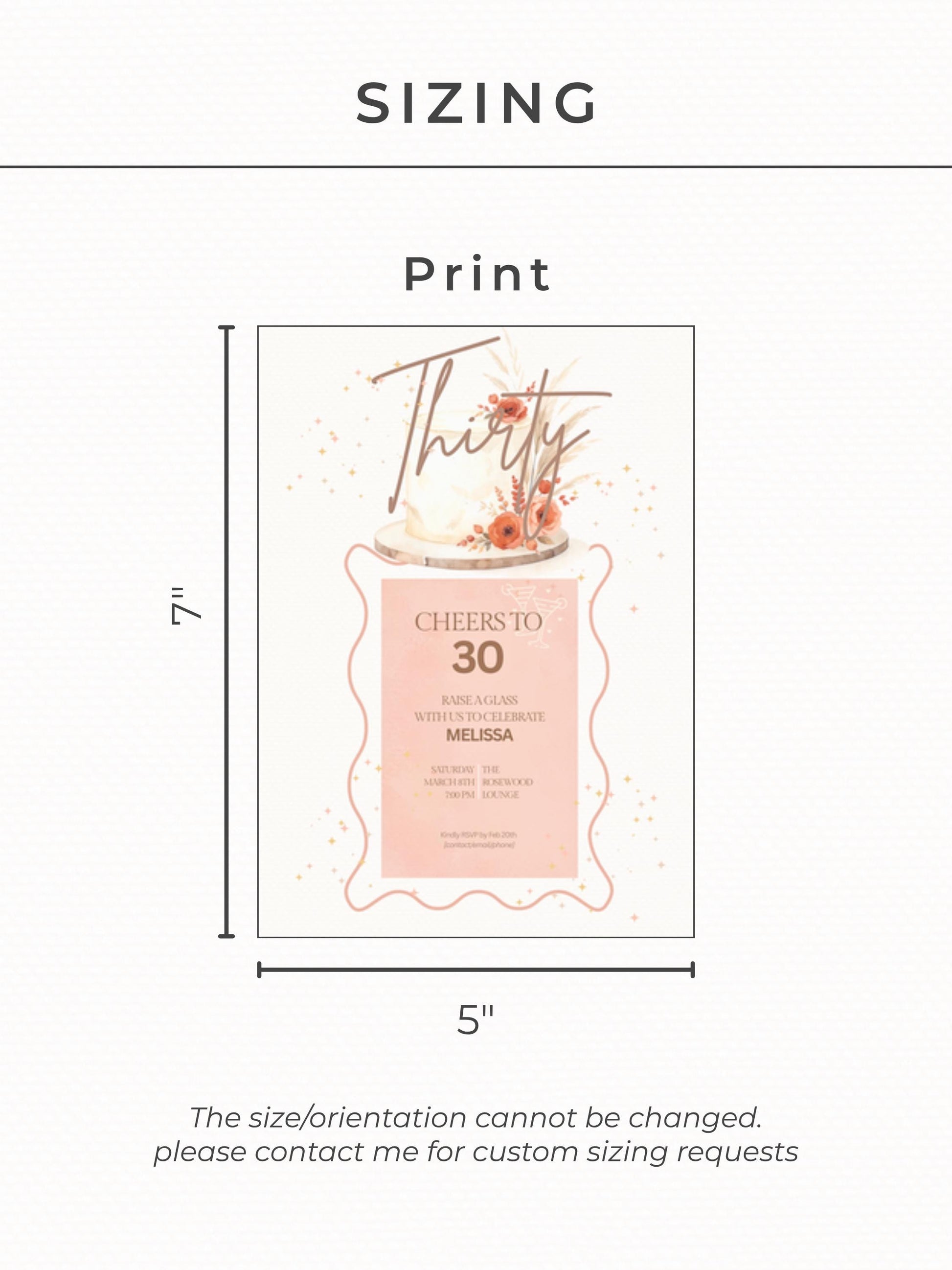 30th Birthday Invitation - Customizable Digital Download (Editable Instant Canva Template). Cheers to 30 Drinks Theme