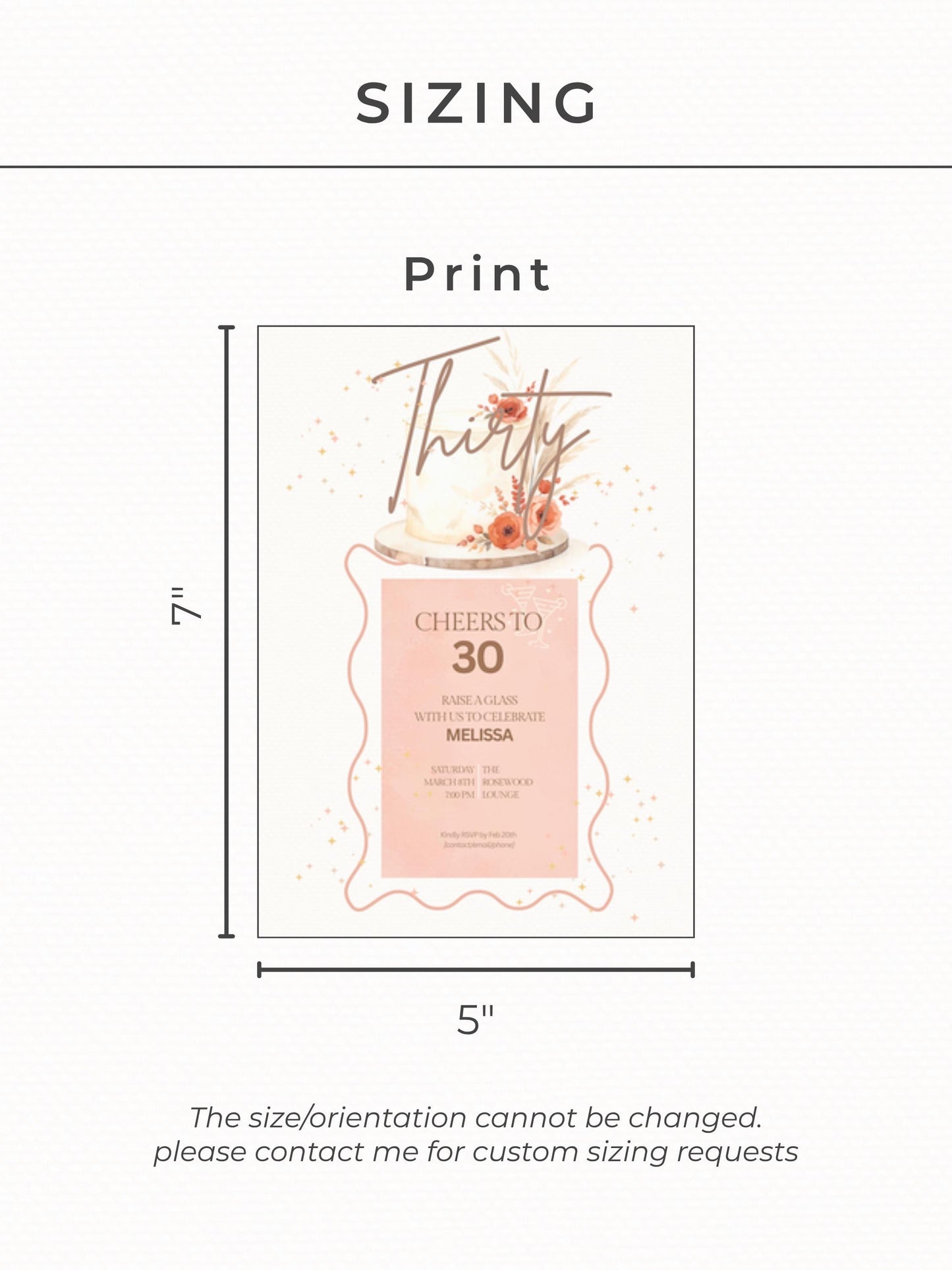 30th Birthday Invitation - Customizable Digital Download (Editable Instant Canva Template). Cheers to 30 Drinks Theme