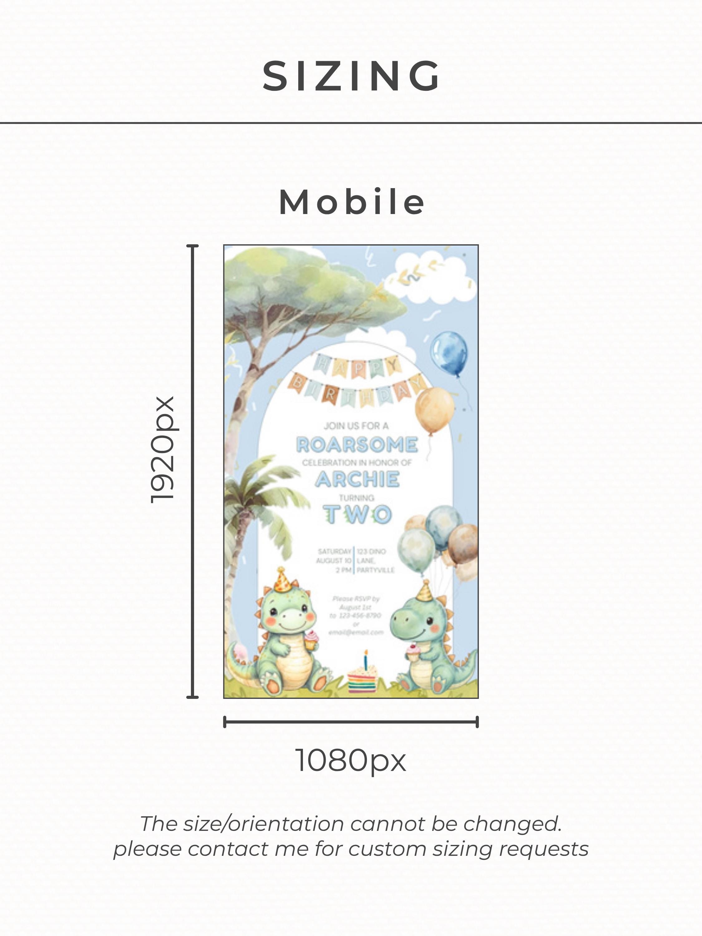 2nd Birthday Dinosaur Evite - Dino Themed Animated Digital Invitation - Editable Canva Template Kids Birthday Party Electronic Invite