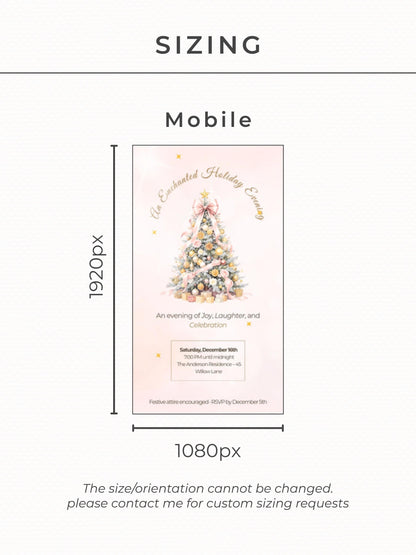 Animated Holiday Evite, Enchanted Digital Christmas Party Invitation Video, Canva Template, Elegant Holiday Invite with Envelope Animation