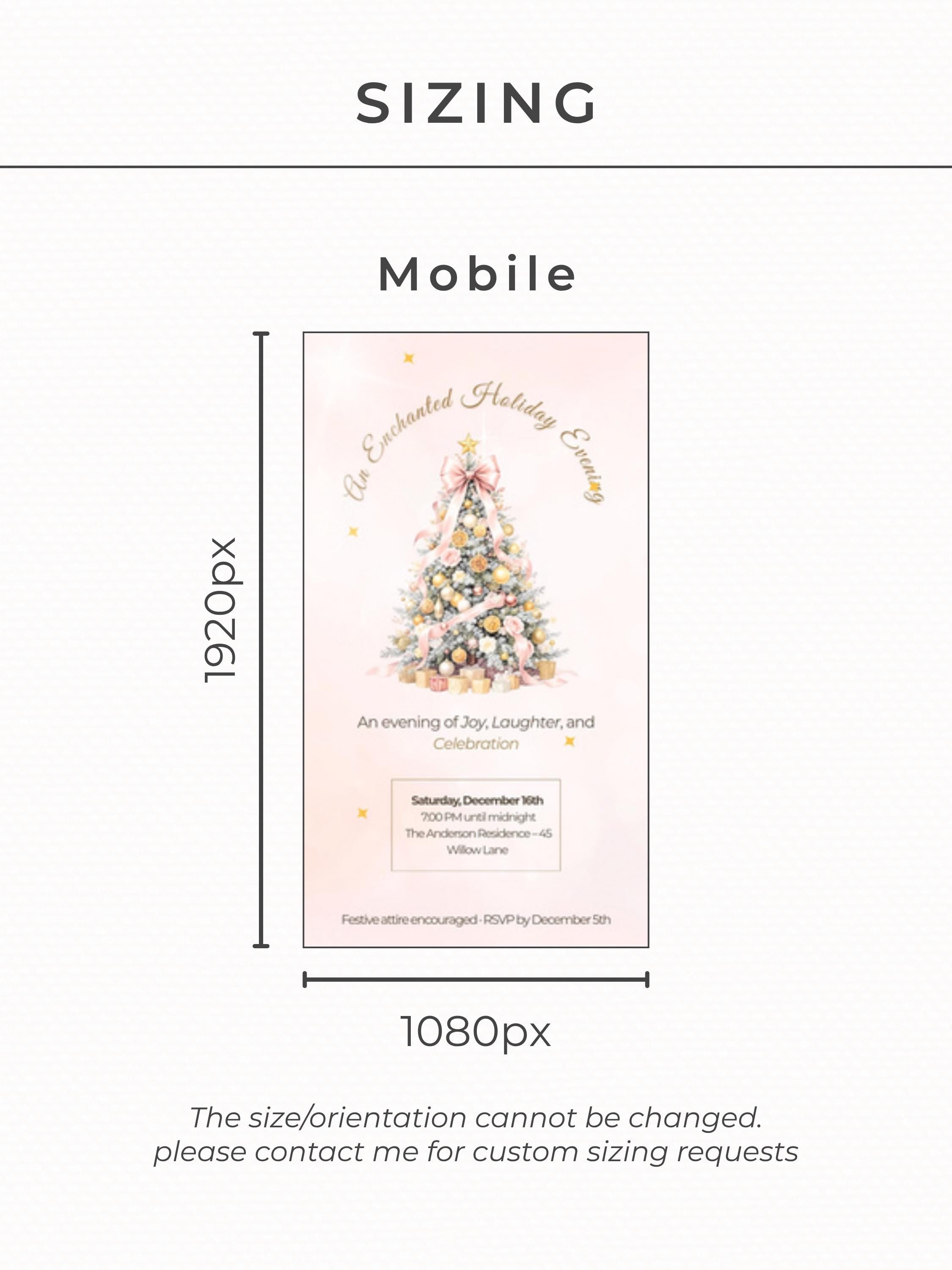 Animated Holiday Evite, Enchanted Digital Christmas Party Invitation Video, Canva Template, Elegant Holiday Invite with Envelope Animation