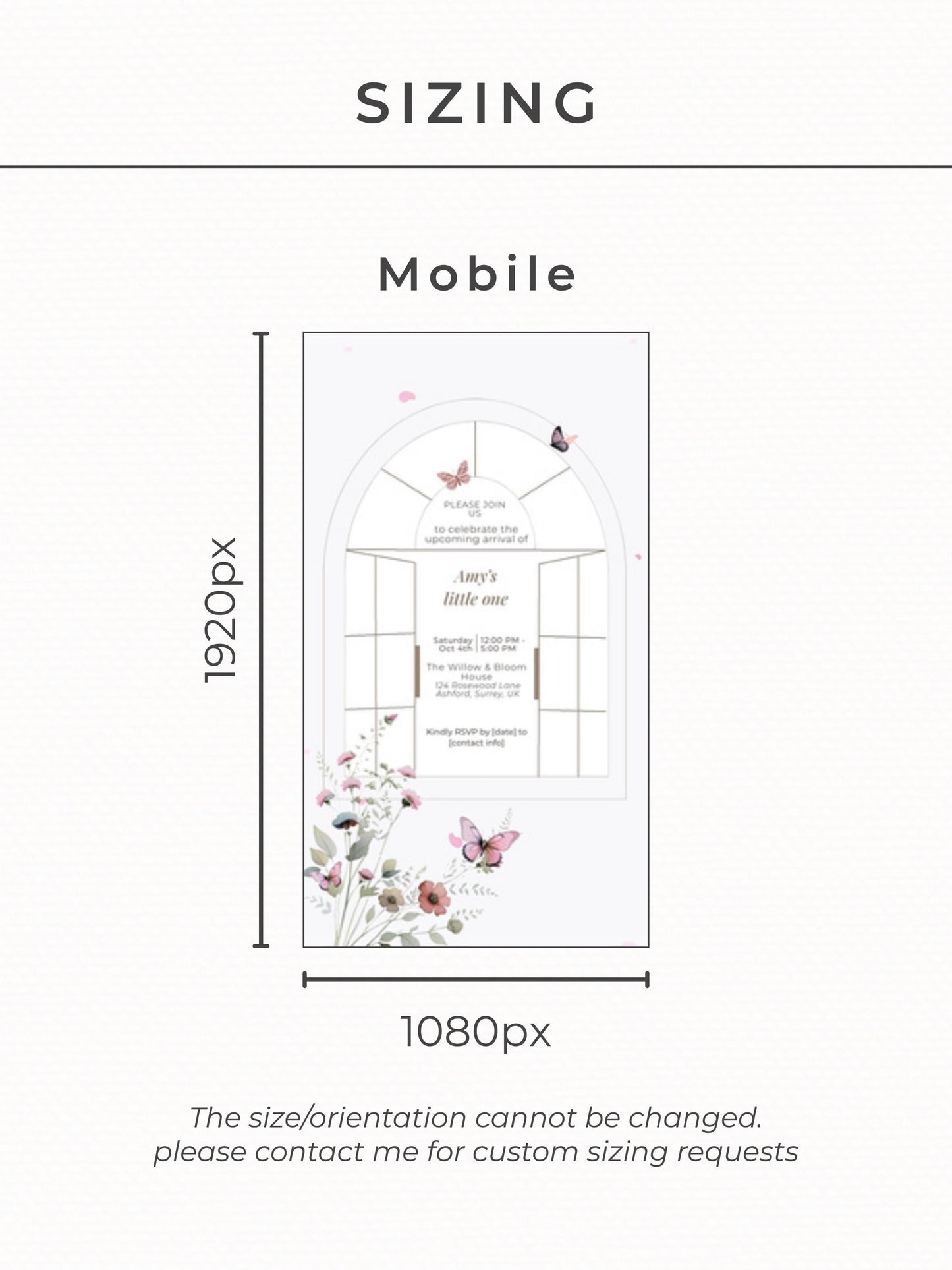 Animated Baby Shower Invitation, Butterfly Digital Evite Template, Editable Canva Video Invite, Floral Virtual Baby Shower Announcement