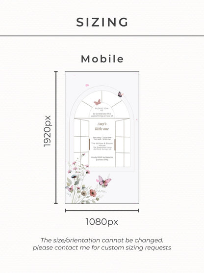 Animated Baby Shower Invitation, Butterfly Digital Evite Template, Editable Canva Video Invite, Floral Virtual Baby Shower Announcement