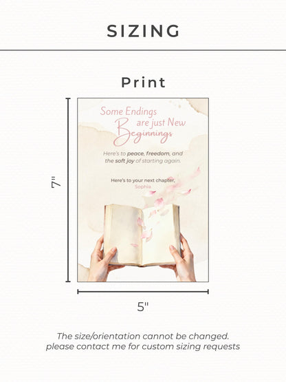 Printable Divorce, Separation, New Beginnings Card (Instant Digital Download Editable Canva Template) Friend Encouragement Well Wishes