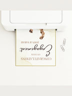 Editable Engagement Congratulations Card - Modern Watercolor Proposal Printable (Instant Digital Download Customisable Canva Template)