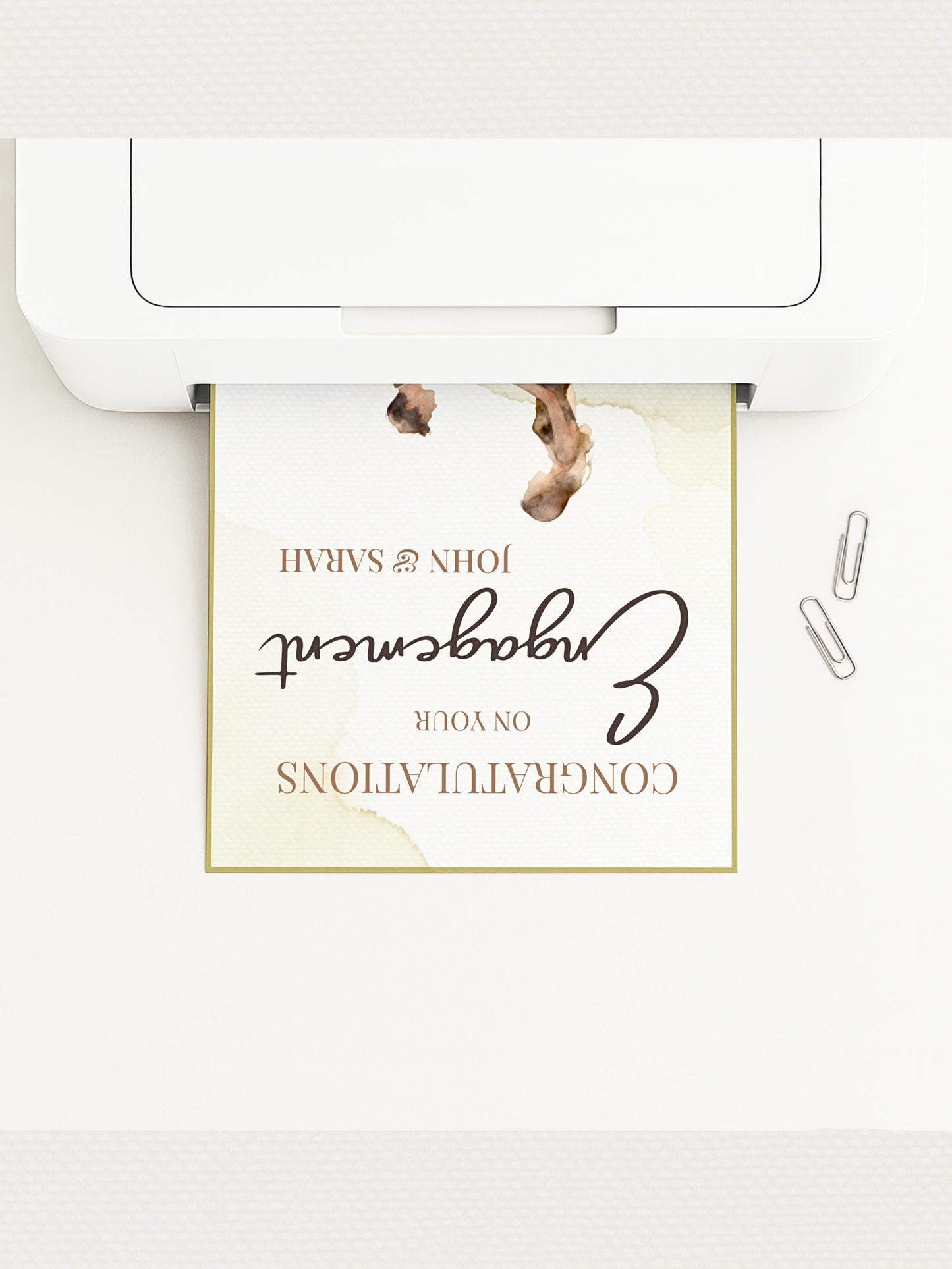 Editable Engagement Congratulations Card - Modern Watercolor Proposal Printable (Instant Digital Download Customisable Canva Template)