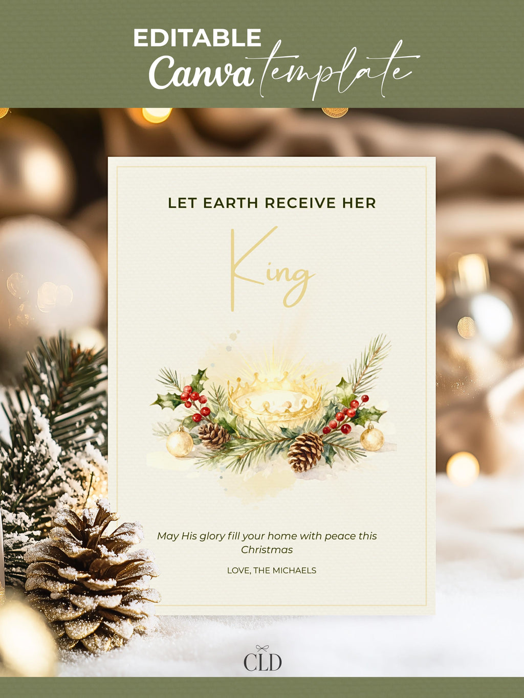 Christian Christmas Card Bundle - 4 Printable Digital Cards - Religious Holiday Set - Scripture Greeting (Instant Download Canva Template)