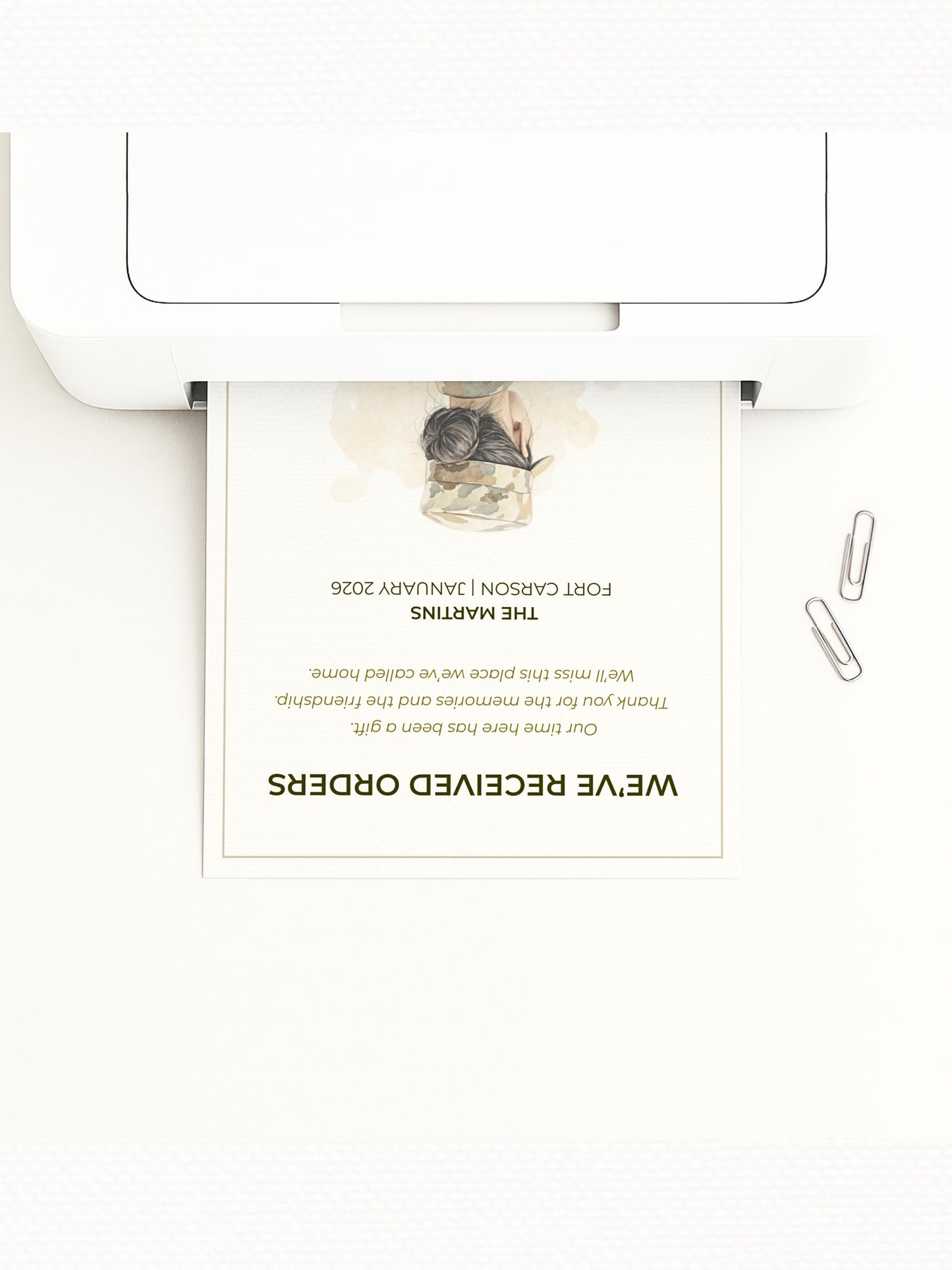 Military PCS Card - Moving Announcement - Custom Military Family Army Goodbye (Instant Download Editable Canva Template) New Orders Farewell