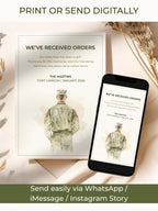 Military PCS Card - Moving Announcement - Custom Male Military Family Army Goodbye (Instant Download Editable Canva Template) New Orders
